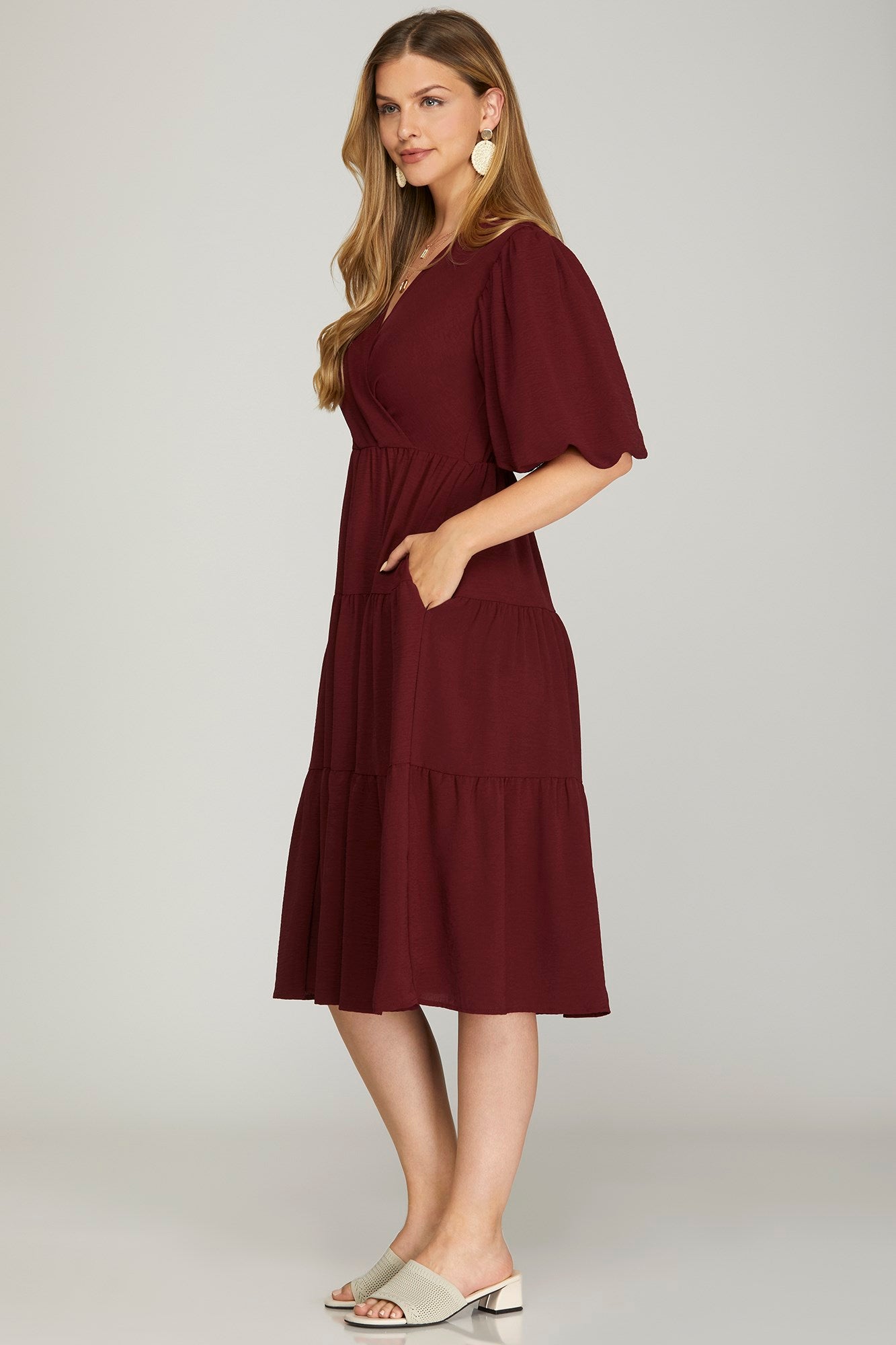 Natasha Tiered Wrap Midi Dress **PRE-ORDER**