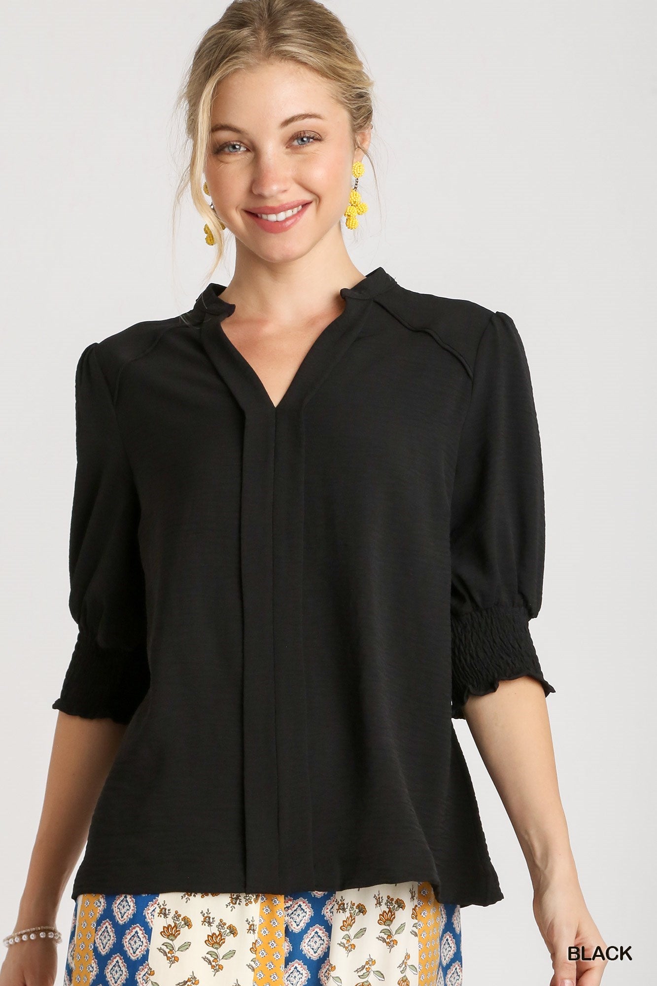 Camille Smocked Cuff Blouse **PRE-ORDER**
