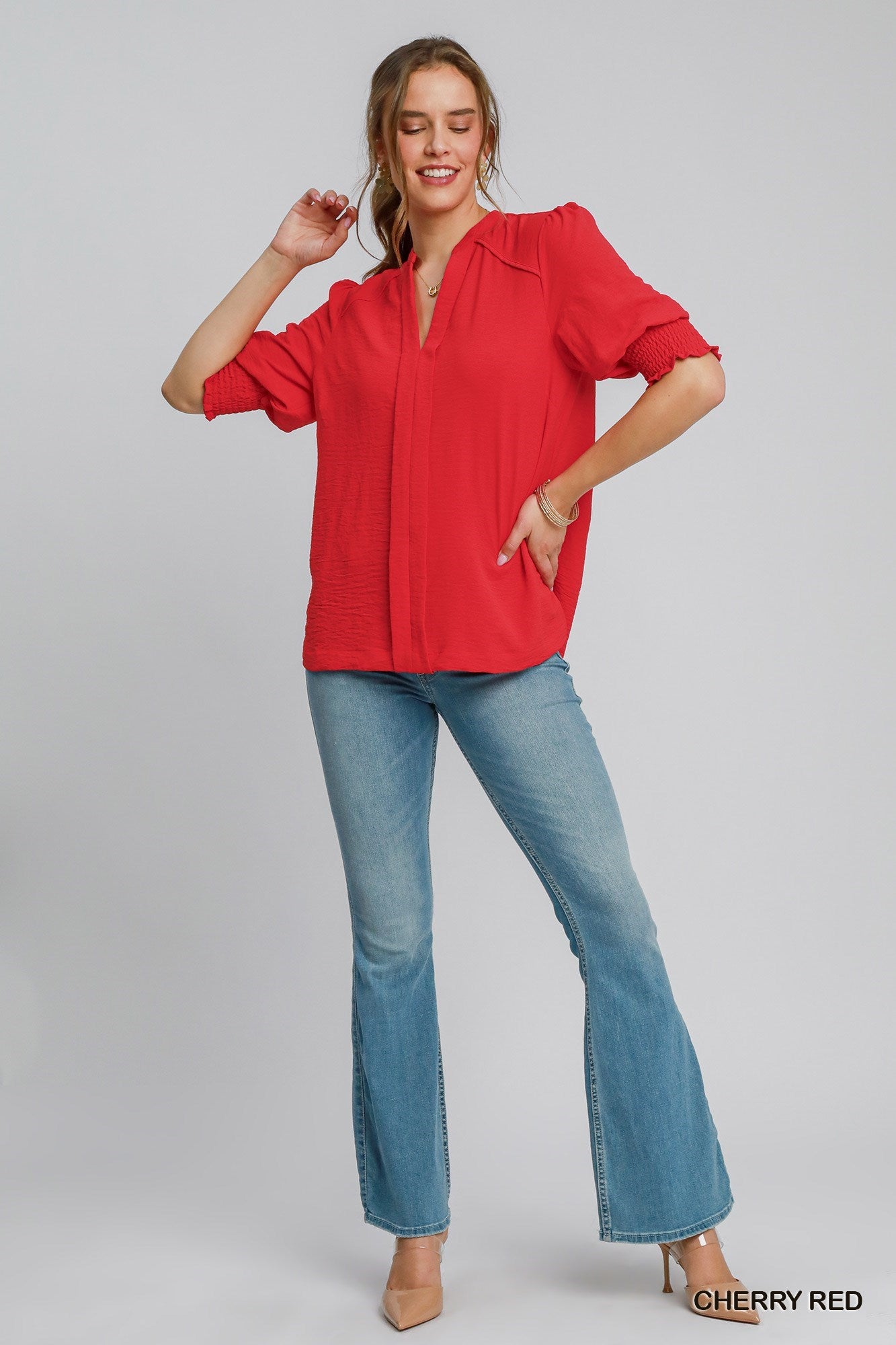 Camille Smocked Cuff Blouse **PRE-ORDER**