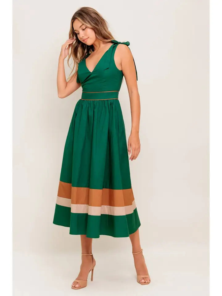 Clara Color Block Midi Dress **PRE-ORDER**