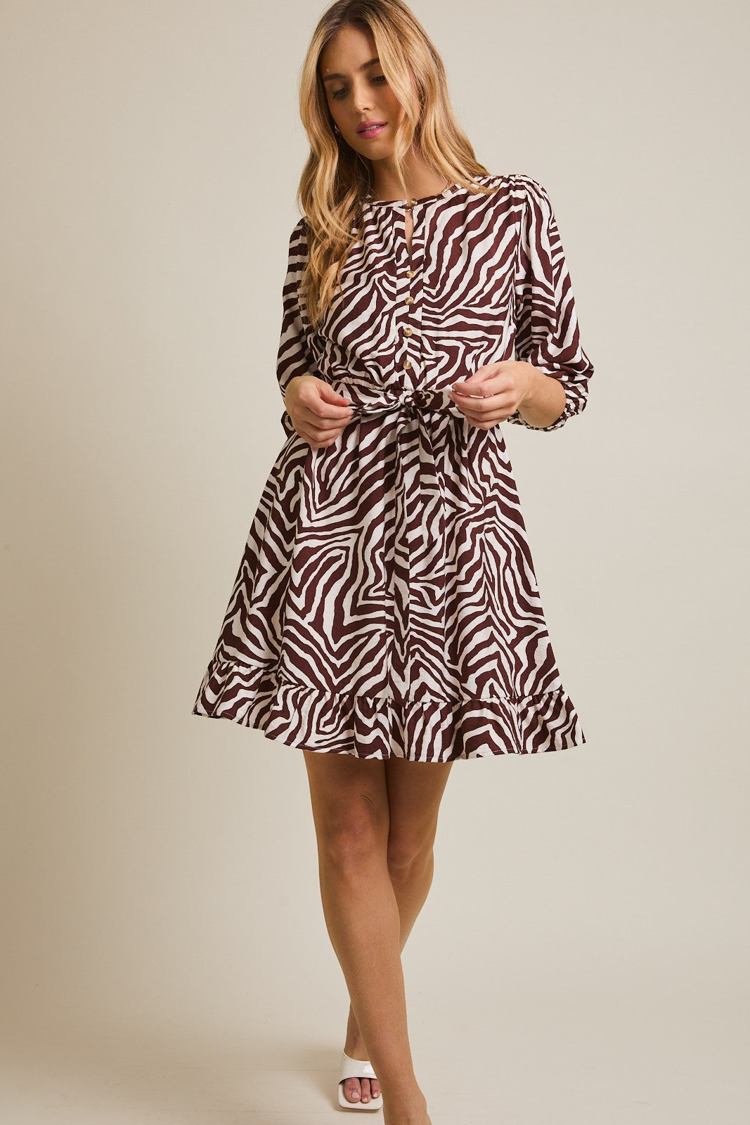 Hayley Zebra Print Mini Dress **PRE-ORDER**