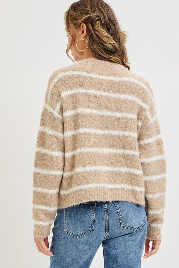 Bridget Striped Button Knit Sweater