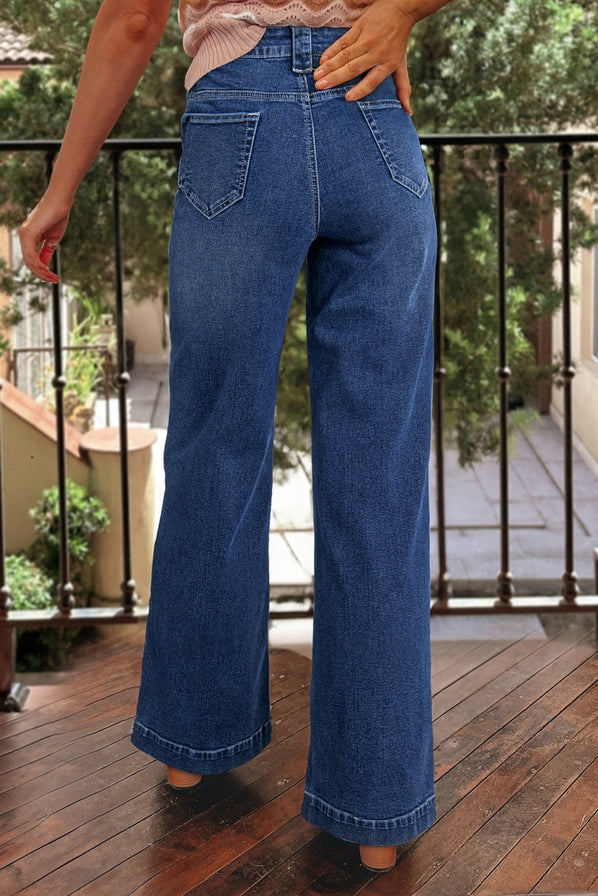 Willa Wide Leg Pocketed High Waist Jeans