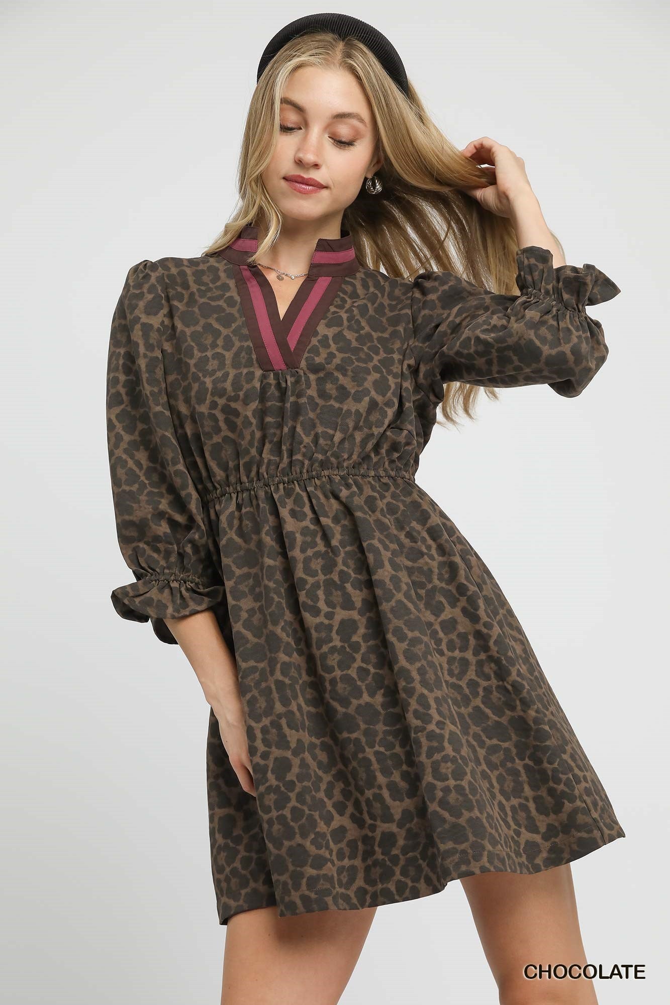 Katherine Leopard Print Mini Dress **PRE-ORDER**