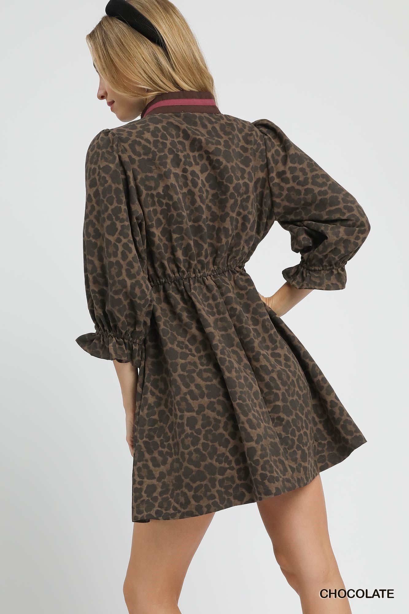 Katherine Leopard Print Mini Dress **PRE-ORDER**