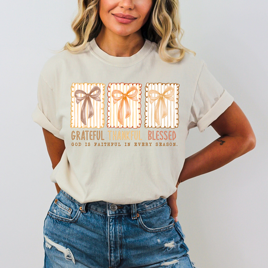 GRATEFUL THANKFUL BLESSED TEE