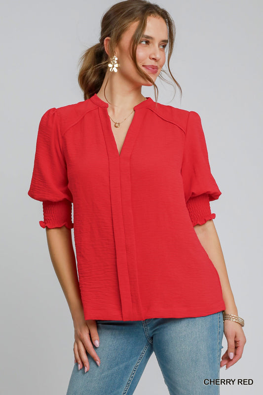 Camille Smocked Cuff Blouse **PRE-ORDER**