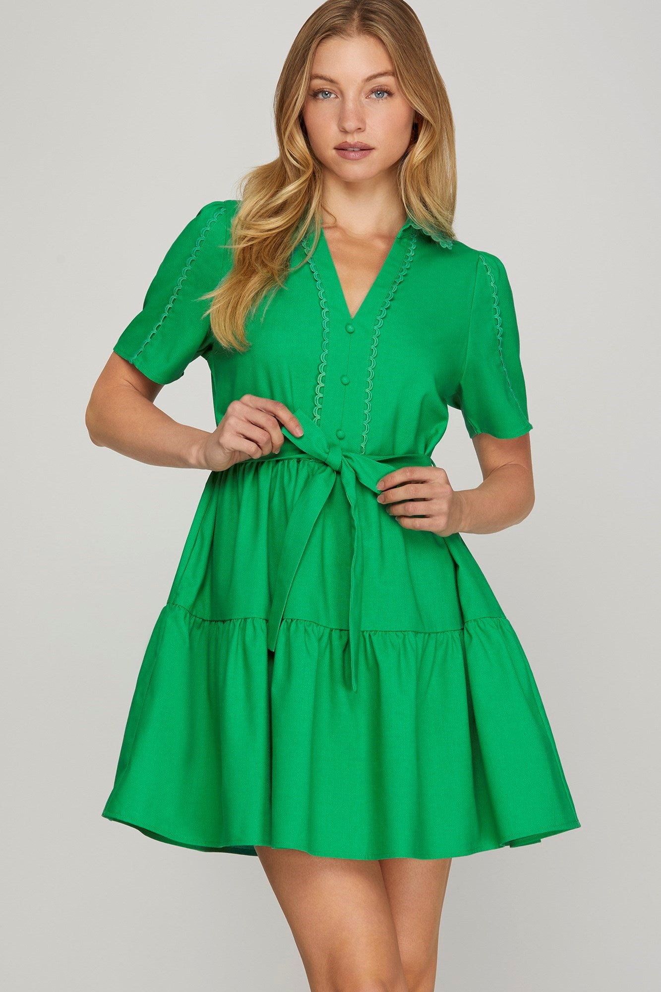 Caroline Tie-Front Mini Dress **PRE-ORDER**