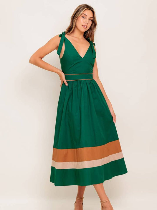 Clara Color Block Midi Dress **PRE-ORDER**
