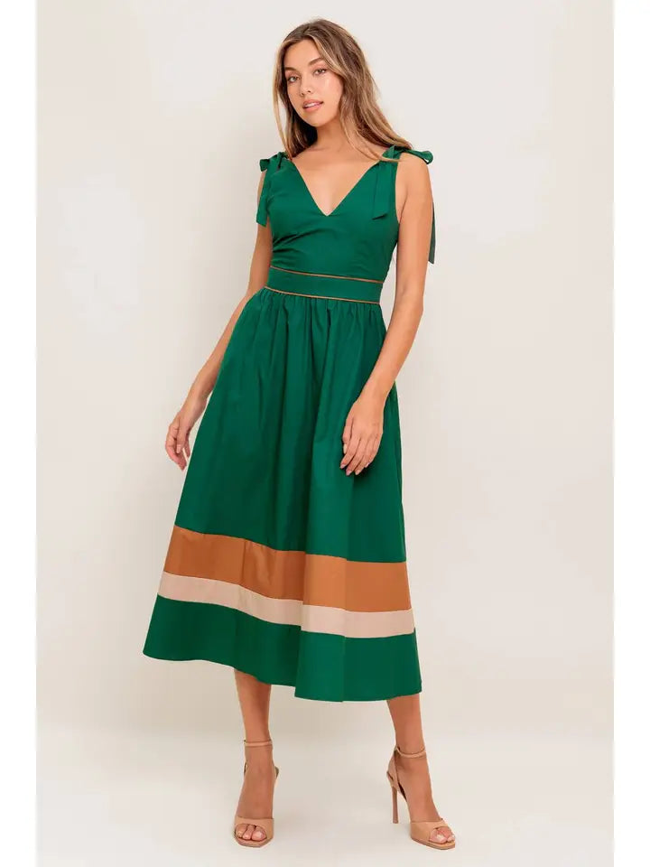 Clara Color Block Midi Dress **PRE-ORDER**