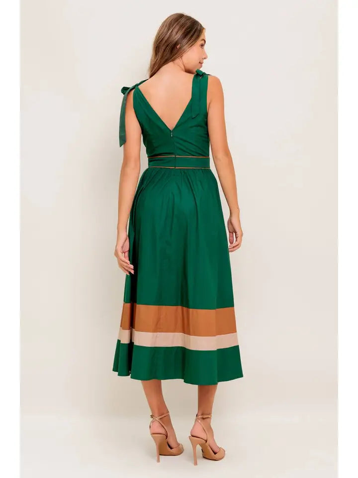 Clara Color Block Midi Dress **PRE-ORDER**