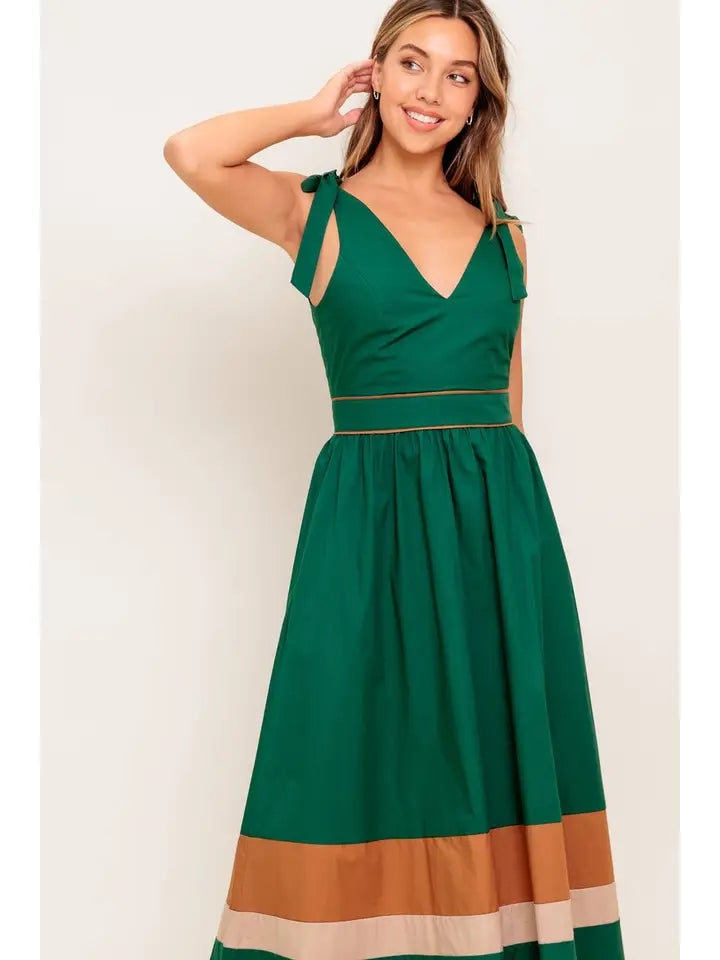 Clara Color Block Midi Dress **PRE-ORDER**