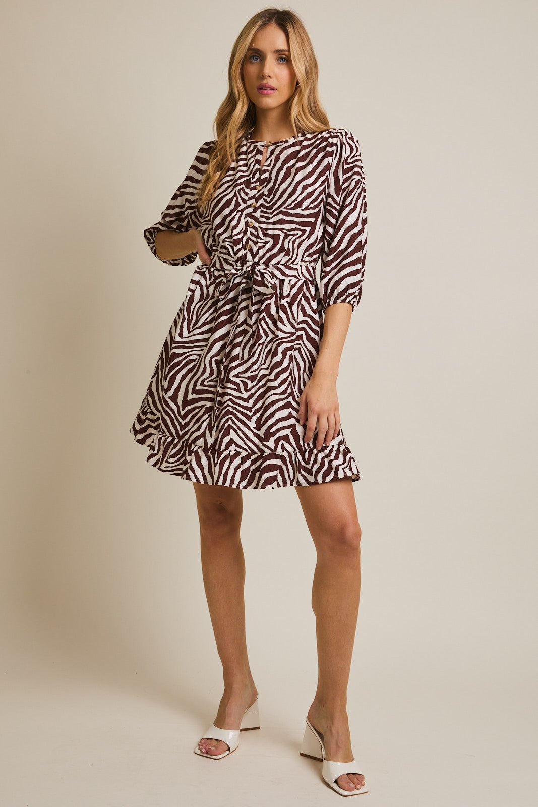 Hayley Zebra Print Mini Dress **PRE-ORDER**