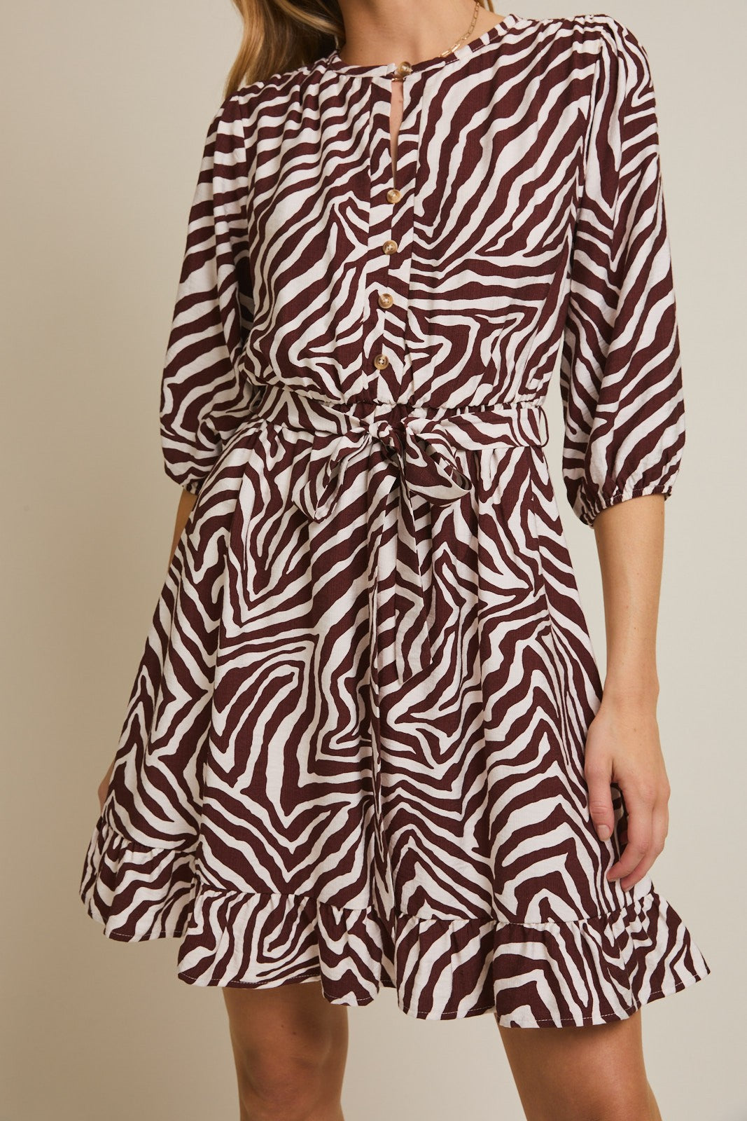 Hayley Zebra Print Mini Dress **PRE-ORDER**