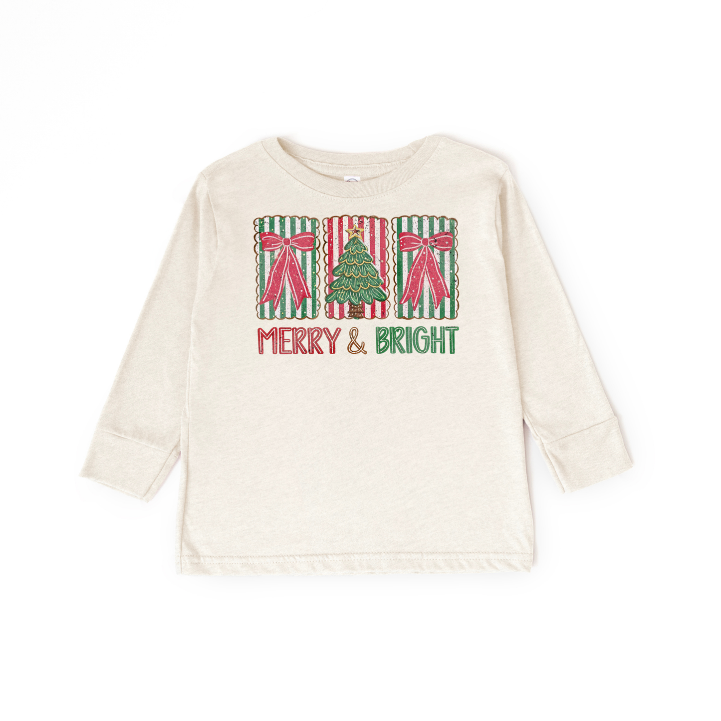 Kids Merry And Bright Long Sleeve Tee
