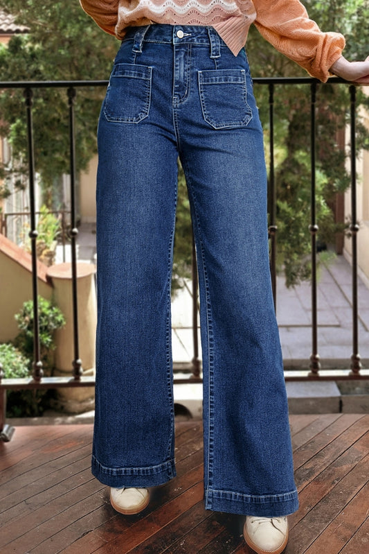 Willa Wide Leg Pocketed High Waist Jeans